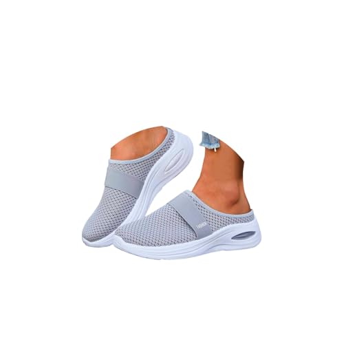 Orthopädische Schuhe Damen Air Cushion Slip On Hausschuhe Mesh Atmungsaktiv Walkingschuhe Gesundheitsschuhe Diabetiker Sneaker Slippers Leicht Schlupfschuhe Frauen Rutschfest bequeme Strand Pantoffeln von Generic