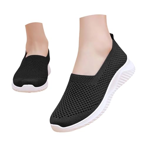 Orthopädische Schuhe Damen Slip On Sneaker Frauen Sommerschuhe Mesh Atmungsaktiv Turnschuhe Leicht Laufschuhe Outdoor Sportschuhe Bequeme Schlupfschuhe Walkingschuhe Arch Support Schuhe von Generic