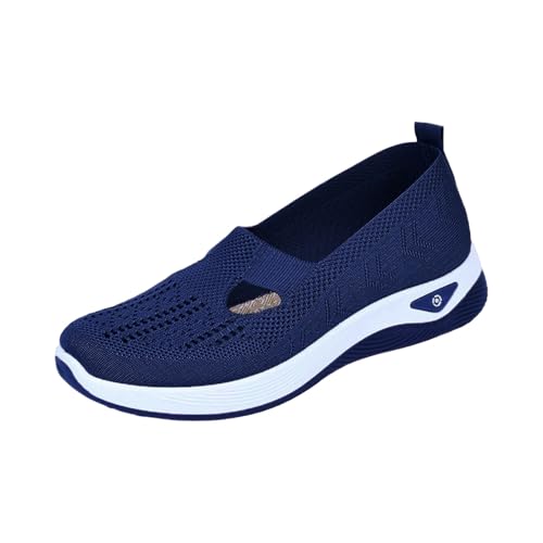 Orthopädische Schuhe Damen Slip on Sneaker Frauen Gewebt Atmungsaktiv Turnschuhe Leicht Laufschuhe Sportschuhe Bequeme Schlupfschuhe Walkingschuhe Arch Support Schuhe von Generic