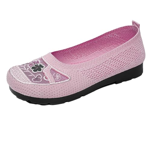 Orthopädische Schuhe Flach Blumenstickerei Verleiht Weichen Sohlen Breite Füße Walkingschuhe Laufschuhe Orientalische Bühnenschuhe rutschfeste Trekkingschuhe Mesh Atmungsaktiv Freizeitschuhe von Generic