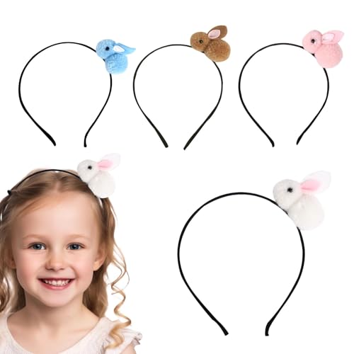 Osterhasen-Haarbänder, -Haarreifen – 4 Hasen-Haarreifen | Filz-Kostüm, Hasen, Boppers, Haar-Zubehör für Frauen, Mädchen und Kinder von Generic