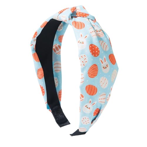 Ostern-Stirnband,Ostern-Stirnbänder für Frauen | Breites geknotetes Stirnband für Frauen | Bedrucktes Hasen-Ei-Stirnband, Haarschmuck für Frauen, Osterdekoration von Generic