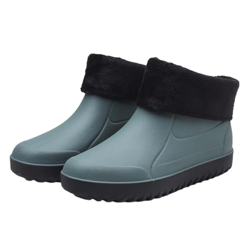 Outdoor Galoschen Stiefeletten Damen Regenstiefel rutschfest Kurzschaft Boots Mode Gummistiefeletten Arbeitsschuhe Halbhoch Stiefel Halbhoch Ankle Chelsea Schwarz Reitstiefel von Generic