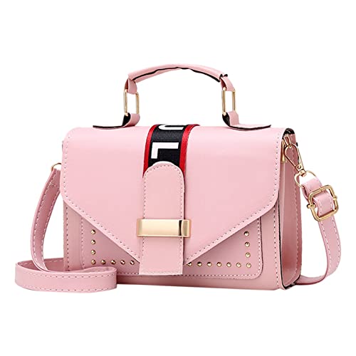 Outdoor Weste Damen Viele Taschen Crossbody-Geldbörsen für Frauen, lässige Crossbody-Tasche, verstellbarer Riemen, Umhängetasche, kleine quadratische Tasche Mit Taschen Schwarz (Pink, One Size) von Generic