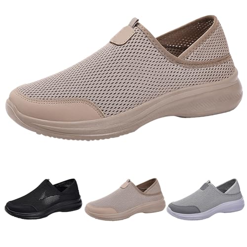 Outlet Angebote Freizeitschuhe Herren Mesh Atmungsaktive Walkingschuhe Breeze Schuhe Lightweight Pantoletten Leicht Schlupfschuhe Bequemer Lässiger Schuhe Leicht Slip On von Generic