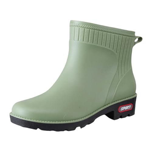 Outlet Angebote Gummistiefel Stiefeletten Damen Halbhohe Boots Gefüttert Regenstiefel Gartenschuhe Gummistiefeletten Wasserdichte Leichte Atmungsaktiv Rutschfest Schlupfstiefel Bequem von Generic