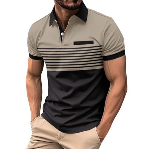 Outlet Angebote Sommershirt Herren Kurzarm Stretch Polohemd Regular Slim Fit Poloshirt Loser Workout T Shirt Komfortables Passform Strand Shirt Atmungsaktiv Freizeitshirt Basic Sportshirt von Generic