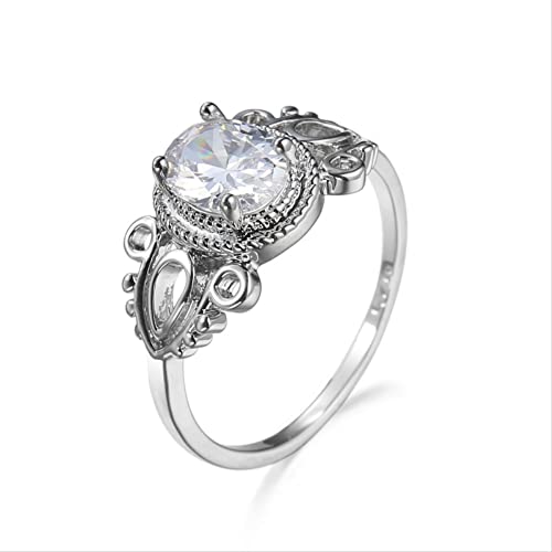 Ovale Edelsteinringe für Frauen Engagement Hochzeit fein Schmuck Femme Liebe von Generic