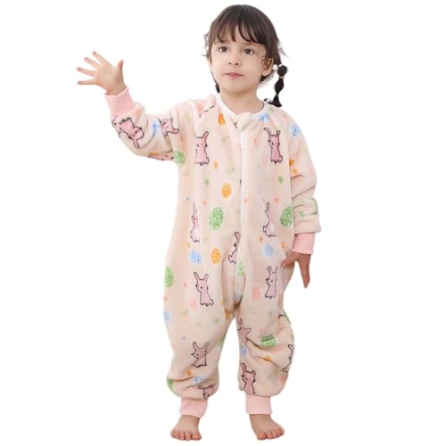 Overall Baby Niedlicher Cartoon Tier Fleece Strampler Langarm Schlafanzüge Neugeborene Weich Atmungsaktiv Schlafstrampler Herbst Winter Warm Jumpsuit 0-6 Jahre von Generic
