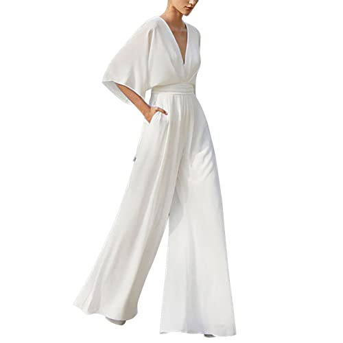 Overall für kleine Frauen Einteiler Damen kuschelig Jeans Jumpsuit Damen Langarm Jumpsuit Damen Spitze Jumpsuit Sommer kurz Damen grüne Overalls Damen Jumpsuit elegant weiß Jumpsuit Umstandsmode von Generic