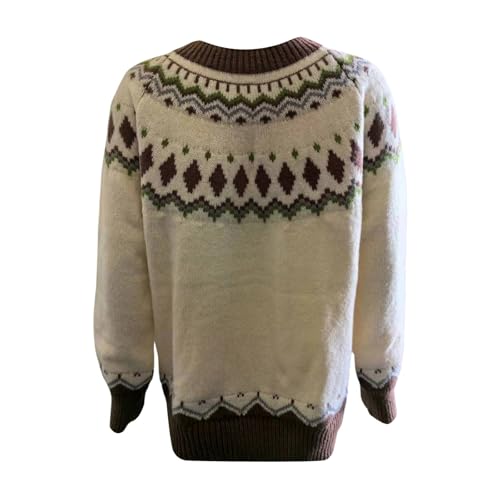 Oversize Strickpullover Damen Grobmaschig Langarm- Winter Norweger Pulli Warm Frauen- Strickpulli Damen Große Größen Longsleeve Lose Strick Sweater Casual Oberteile Übergroßes Outfit von Generic