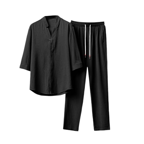 Oversized Freizeitanzug Herren Baggy Große Größe Jogginganzug Einfarbig Mode Traningsanzug 3/4 Langarm Strickjacke und Freizeithose 2-Teilig Sets Leicht Dünn Luftig Sportanzug Oversized Freizeitanzug Herren Baggy Große Größe Jogginganzug Einfarbig Mode Traningsanzug 3/4 Langarm Strickjacke und Freizeithose 2-Teilig Sets Leicht Dünn Luftig Sportanzug von Generic