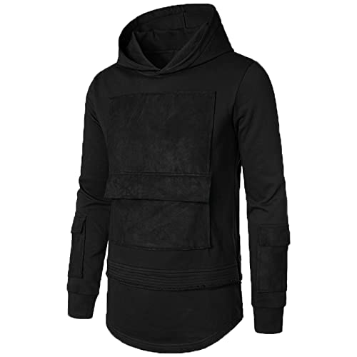 Oversized Herren Kapuzenpullover Hoody Mit Kapuze Männer Hoodies Pullover Winter Hoody Sweatshirt Winterpullover Sweatjacke Pullover Hoodie Sweatshirt Schwarz XXL von Generic