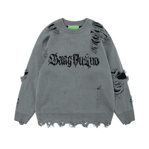 Oversized Pullover Herren Casual Loch Männer Pullover Stretch Aushöhlen Täglicher Verschleiß Strickpullover Herren Trend Ohne Kapuze Pullover Jugend Herren A-Grey M Oversized Pullover Herren Casual Loch Männer Pullover Stretch Aushöhlen Täglicher Verschleiß Strickpullover Herren Trend Ohne Kapuze Pullover Jugend Herren A-Grey M von Generic