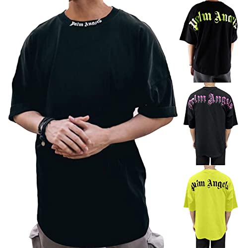 Oversized Tshirt Herren, Mode T-Shirt Lose Sommer Oberteile T Shirt Herren, Streetwear Lang Tops Gym Shirt T-Shirts Für Herren, Tshirt Herren Schwarz Kurzarm Sommeroberteile von Generic