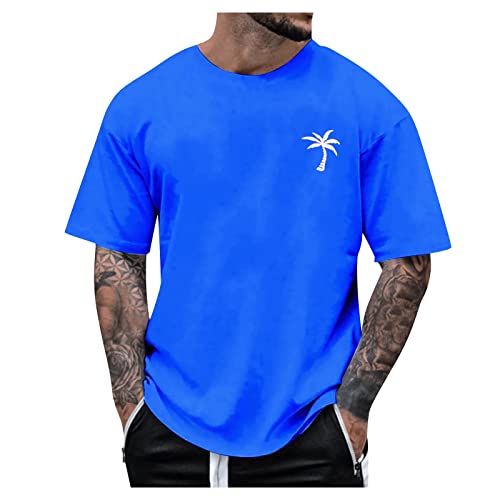 Oversized Tshirt Herren Rundhals Kurzarm Lose Sommer Oberteile Mode T-Shirt mit Los Angeles Grafik Kreativen Buchstaben Vintage Drucken Streetwear Sport Casual Tops von Generic