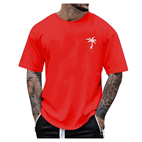 Oversized Tshirt Herren Rundhals Kurzarm Lose Sommer Oberteile Mode T-Shirt mit Los Angeles Grafik Kreativen Buchstaben Vintage Drucken Streetwear Sport Casual Tops von Generic