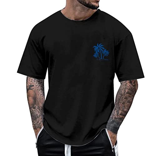 Oversized Tshirt Herren Rundhals Kurzarm Lose Sommer Oberteile Mode T-Shirt mit Los Angeles Grafik Kreativen Buchstaben Vintage Drucken Streetwear Sport Casual Tops von Generic