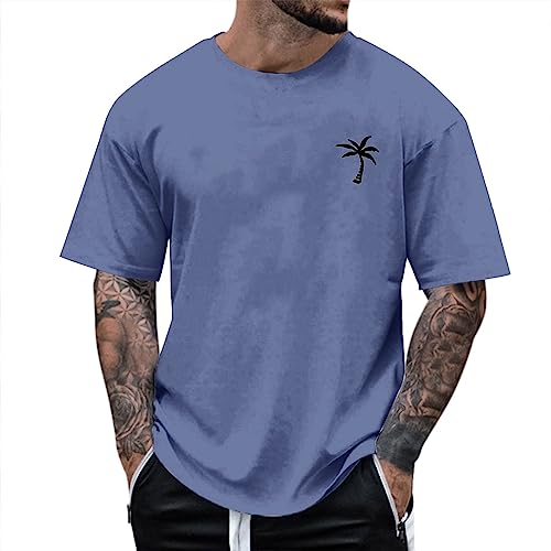 Oversized Tshirt Herren Rundhals Kurzarm Lose Sommer Oberteile Mode T-Shirt mit Los Angeles Grafik Kreativen Buchstaben Vintage Drucken Streetwear Sport Casual Tops von Generic