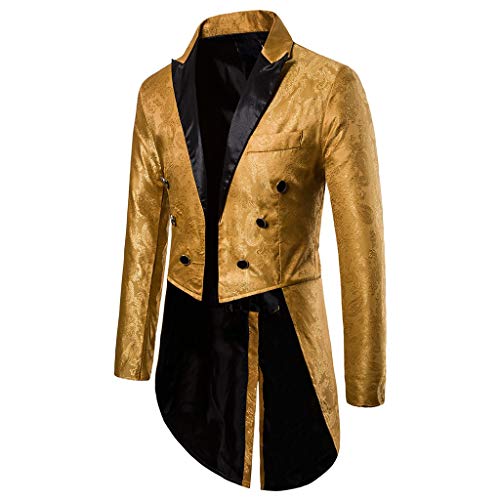 Oversized Unisex Mantel Gothic Herren Sakko Jacke Frack Steampunk Gothic Uniform Cosplay Kostüm Mantel Vintage Gothic Blazer Langer Uniformkleid Plus Size Männer Langarm Kölner Karneval Kostüm von Generic