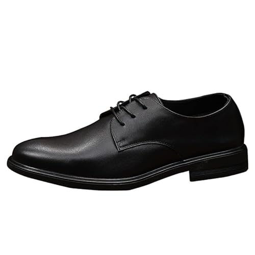 Oxford-Abendschuhe for Herren, Schnürschuhe, runde Zehenpartie, PU-Leder, rutschfest, niedriger Blockabsatz, rutschfeste Gummisohle, Hochzeit(38 EU) von Generic