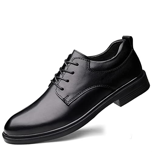 Oxford-Schuhe for Herren, Schnürschuhe, runde Zehenpartie, Derby-Schuhe, Leder, niedrige Oberseite, rutschfest, Blockabsatz(40 EU) von Generic