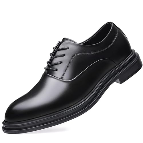 Oxford-Schuhe for Herren, Spitze Zehenpartie, PU-Leder, einfarbig, rutschfest, Blockabsatz, Gummisohle, rutschfest, klassisch(39 EU) von Generic
