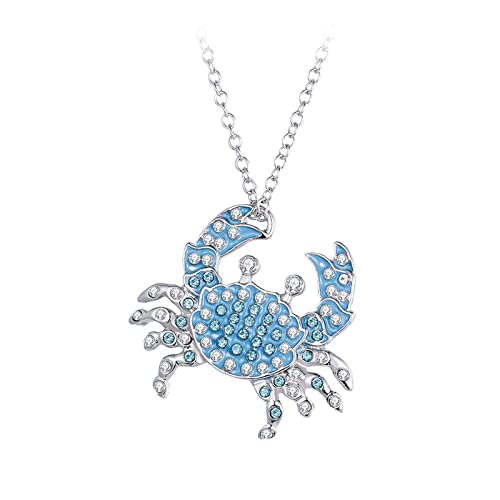 Ozean-Krabbe mit Diamant-Halskette für Mädchen, Frauen, Freunde, Entfernung, Geburtstagsgeschenk, Damen-Modeschmuck, blau, Einheitsgröße von Generic