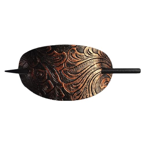 PACCIA PACCIALI FAUTO CAPPELLE - Oval Haarspange mit Stab | Elegante Haarflossen für Frauen Pferdeschwanz-Clips für dickes und langes Haar, handgemachte Haar-Accessoires von Generic