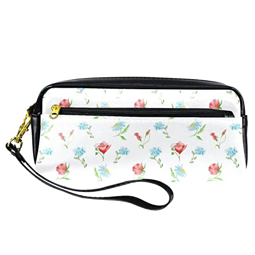 PU-Federmäppchen Stifttasche Student Schreibwaren Tasche mit Reißverschluss für Jungen Mädchen, Schule & Bürobedarf – Gänseblümchen und Blumen, multi, 20.5x5x8.5cm/8.1x2x3.3in, Taschen-Organizer von Generic