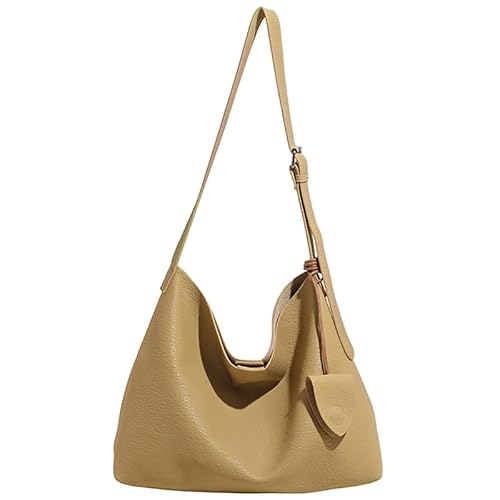 PU Leder Crossbody Bag Soft Hobo Handtasche Umhängetasche for Mädchen Frauen (gelb) von Generic