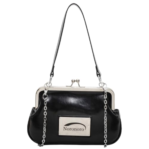PU Leder Damen Crossbody Tasche mit Kette Vintage Stil Umhängetasche for Party Alltag elegante Handtasche von Generic