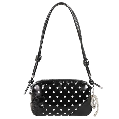 PU Leder Polka Dot Crossbody Tasche for Frauen Mädchen stilvolle Umhängetasche kleiner Tasche for Reisebahnbörsen lässige Handtaschen von Generic