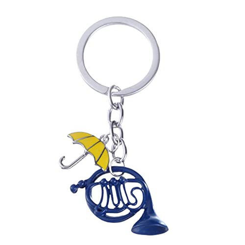 PULABO 1 Stück Schlüsselanhänger Yellow Umbrella Mother Blue French Horn Schlüsselanhänger bequem von Generic