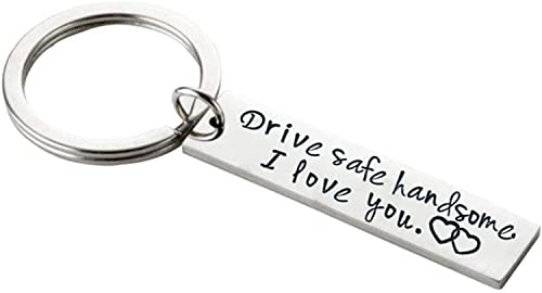 PULABO Husband Gifts Drive Safe Handsome I Love You Schlüsselanhänger für Freund Männer Schlüsselanhänger Paare Geschenke tragbar von Generic