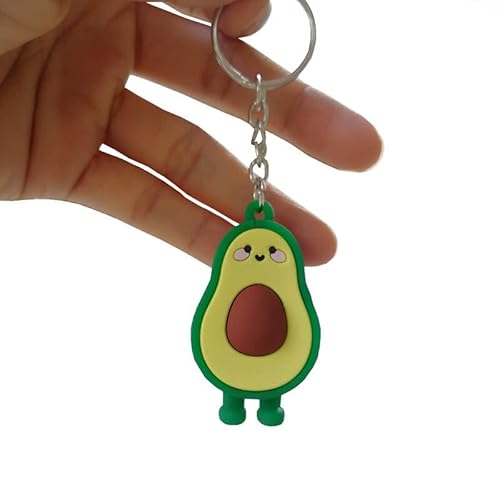 PVC Cartoon Obst Schlüsselanhänger Nette Avocado Erdbeere Karotte Schlüsselanhänger Mode Mehrzwecklegierung Schlüsselanhänger Tasche Anhänger Schönes Geschenk Schön und praktisch von Generic