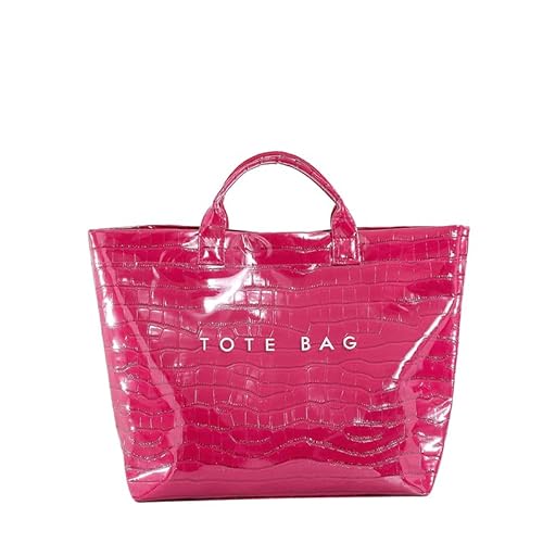 PVC -Einkaufstasche Große Umhängetasche PU Ledereinkaufstasche for Frauen (Rosenrot) von Generic