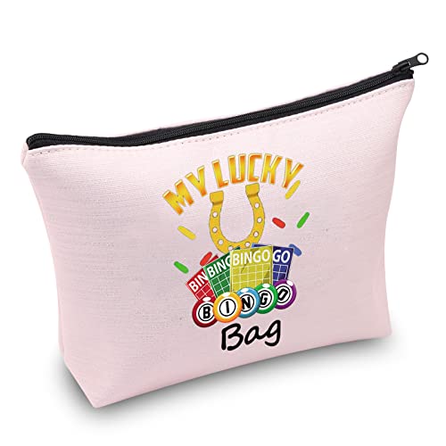 PXTIDY Lustige Bingo-Geschenke Bingo-Spieler Kosmetiktasche Bingo Gambler Geschenk My Lucky Bingo Tasche Gambling Organizer Tasche Bingo Spiel Liebhaber Geschenk für Bingo Lady Bingo Queen, rose von Generic