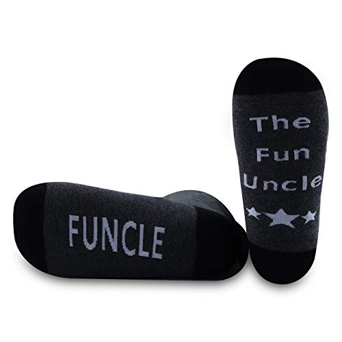 PYOUL 1 Paar Funcle Lustige Onkel Socken Geschenk Funcle The Fun Uncle Socken Best Onkel Ever Geschenk Vatertagsgeschenk Gr. M, Funcle Black Long 1 Paar von Generic