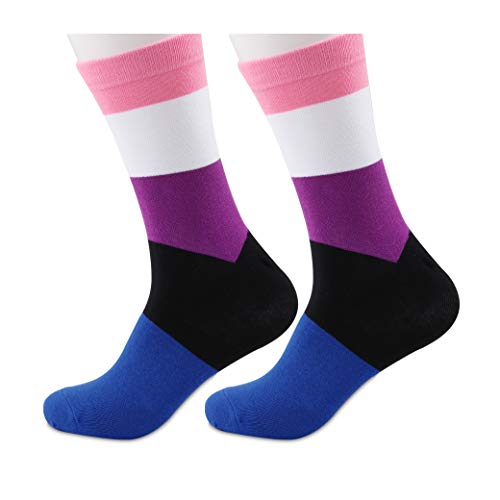 PYOUL 1 Paar Genderfluid Flagge Socken Genderfluid Pride Geschenk Genderfluid Geschenke Bunte Tube Socken Geschlechtslose Kleidung, Genderfluid Flaggen-Socken 1 Paar, M von Generic