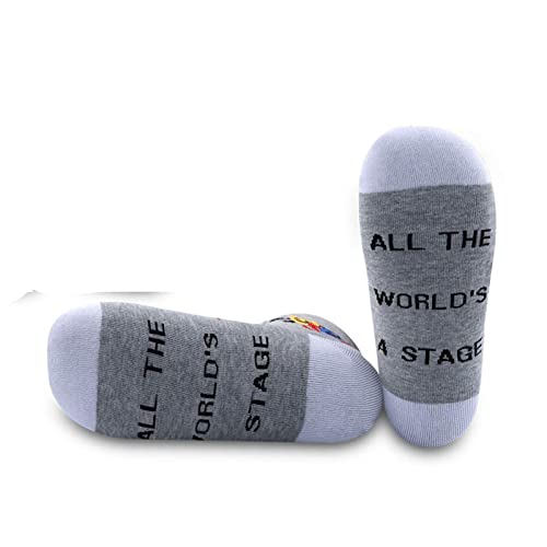 PYOUL 1 Paar Theatersocken Drama Maske Geschenk All The World's a Stage Socken Geschenk für Schauspieler Schauspielerin, 1 Paar EU, One size von Generic