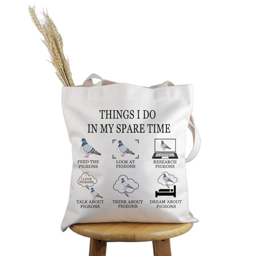 PYOUL Taubenliebhaber Geschenk Things I Do In My Spare Time Tauben Tragetasche Taubenbesitzer Handtasche Taubenzüchter Geschenk Vogelbeobachtung Geschenk, Spare Time Tauben T von Generic