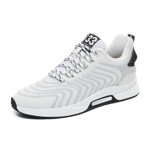 Paar Herrenschuhe mit Erhöhung, lässige Mesh-Sneaker, leichte, atmungsaktive Sportschuhe zum Schnüren mit verstecktem Hebeabsatz für Männer, 10 cm Schuhe Rot Herren 42 Klein Sneaker Herren von Generic
