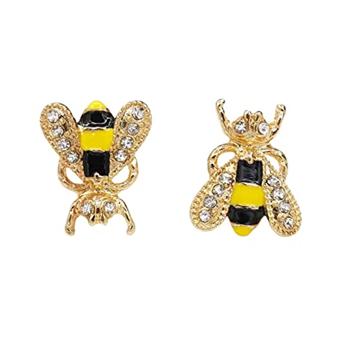 Paar Kleine Biene Kristall Ohrstecker Frauen Mädchen Tier Gold Ohrringe Schön und attraktiv von Generic