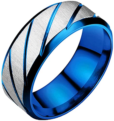 Paar Ring Twill Muster All-Match Feine Verarbeitung Edelstahl Geometrisch Glänzend Unisex Ringe Herrenringe für Neujahrsgeschenk Valentinstagsgeschenk Verarbeitete Mode von Generic
