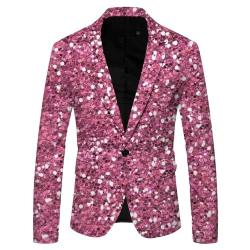 Pailletten Sakko Herren - Glitzer Jacket Herren Blazer Slim Fit Anzugjacken Fasching Pailletten-Jacke Karneval Anzug für Männer Glitzerjacke Glänzende Herren-Jacken Silvester Casual Party Outfit Pailletten Sakko Herren - Glitzer Jacket Herren Blazer Slim Fit Anzugjacken Fasching Pailletten-Jacke Karneval Anzug für Männer Glitzerjacke Glänzende Herren-Jacken Silvester Casual Party Outfit von Generic