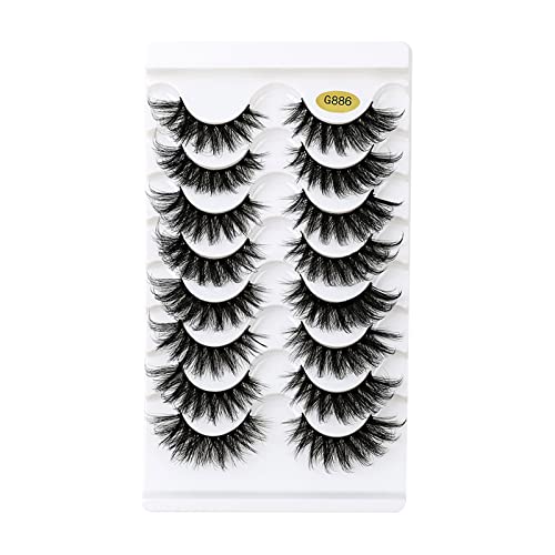 Pairs Volume 8D Pack Dramatic Lashes Lashes Cat- False Multipacks Wispy Faux Minks Long 8 Thick Eyelashes Lashes Eyelashes Eyeliner Wasserfest (G, One Size) von Generic