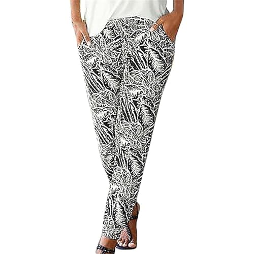 Palazzo Hose Damen Sommer Blumendruck Freizeithose Boho Strandhose Straight Bein Hosen Loose Haremshose Casual Bequeme Stoffhose Frauen Yogahose High Waist Palazzo Hose Damen Sommer Blumendruck Freizeithose Boho Strandhose Straight Bein Hosen Loose Haremshose Casual Bequeme Stoffhose Frauen Yogahose High Waist von Generic