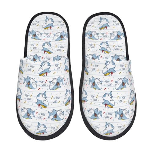 Pantoffeln Cartoon Hai Glücklich Leichte Hauspantoffeln Weiches Slippers Für Winter Schlafzimmer Unisex L von Generic