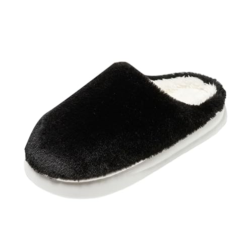 Pantoffeln Damen Plüsch Hausschuhe Geschlossen Weichen Sohlen Schlappen Flauschige Hausschlappen Bequem Hauspantoffeln Kuschelige Rutschfest Flache Hüttenschuhe Frauen Warme Slipper von Generic